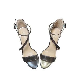 Elegant Black and Gold Strappy Heels